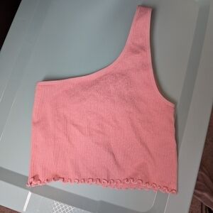 NWOT Spiritual Gangster Luna one shoulder ruffle bra pink